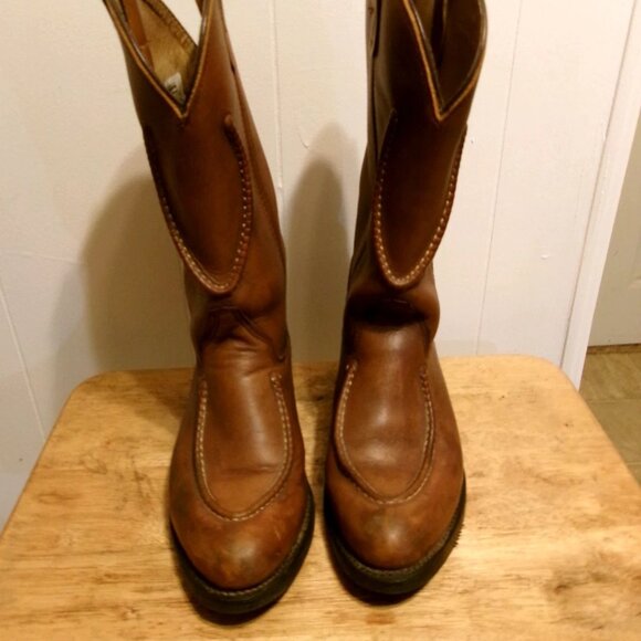 Vintage Double H Horseshoe Cowboy Work Boots 9 D USA Made Soft Toe main image 6